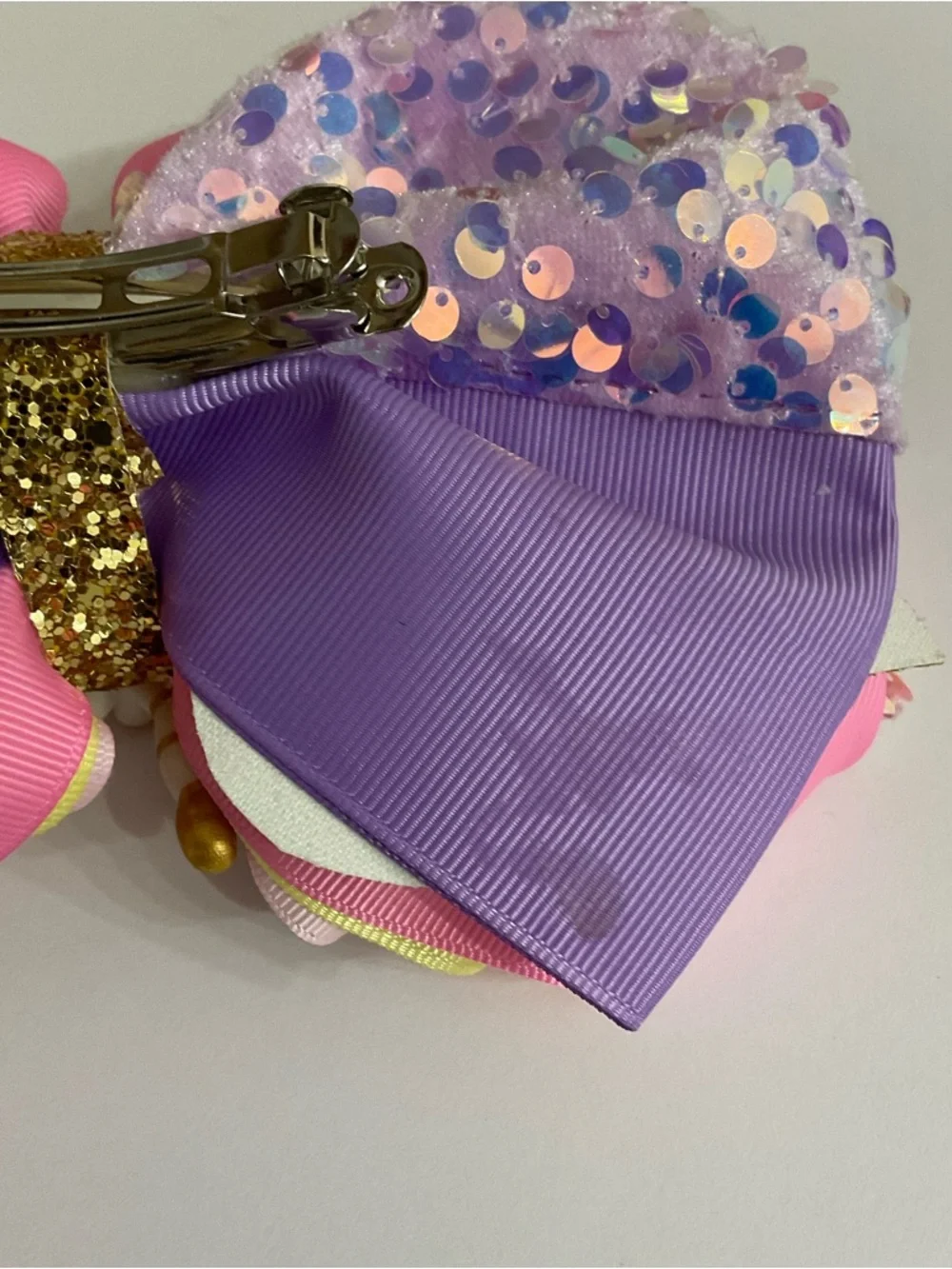 Girls Big Bow Clay Doll Ballerina Barrette Clip Handmade
